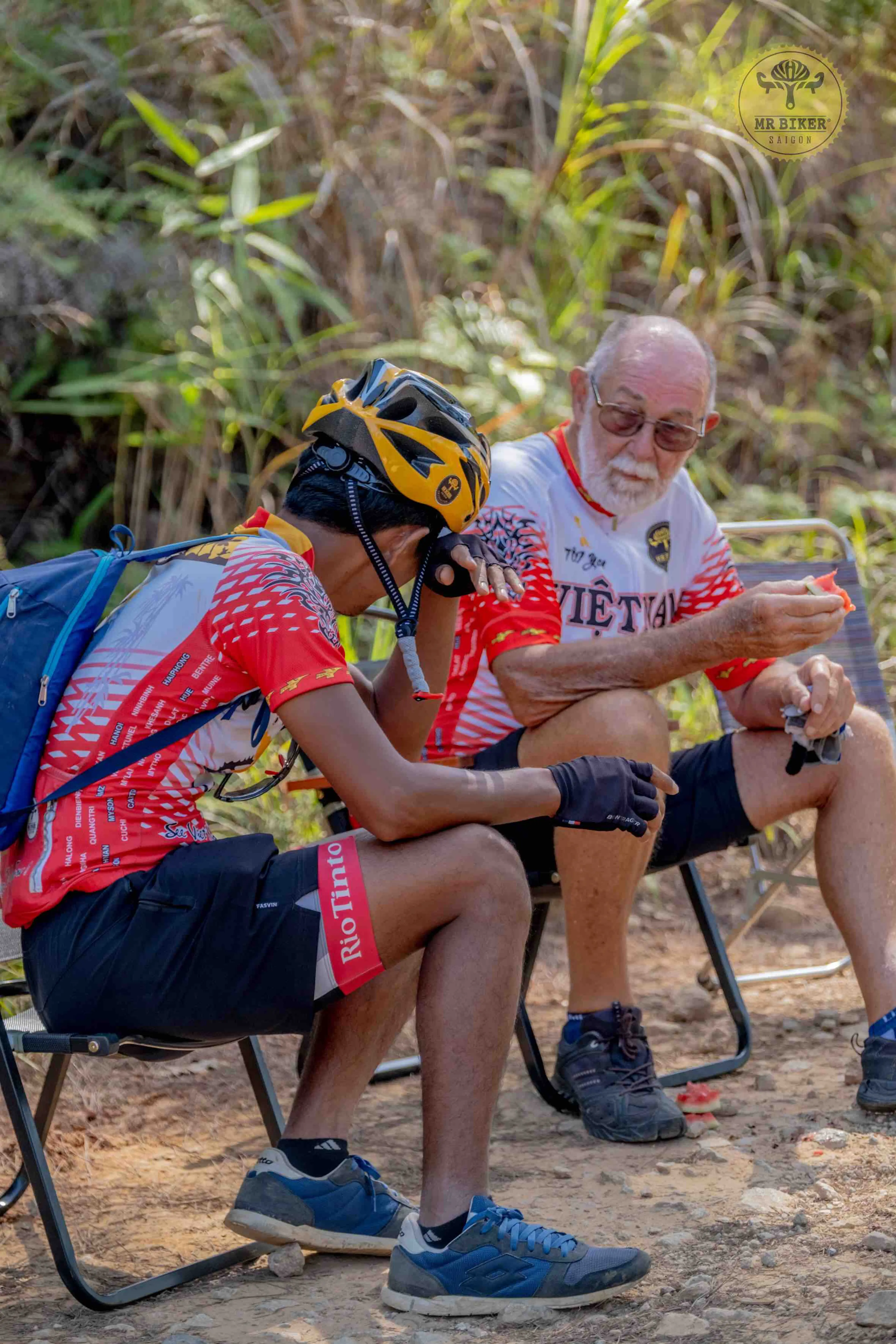 On every day of our cycling trip - Mr Biker Saigon guides will always talk and make sure all of your needs are sastified