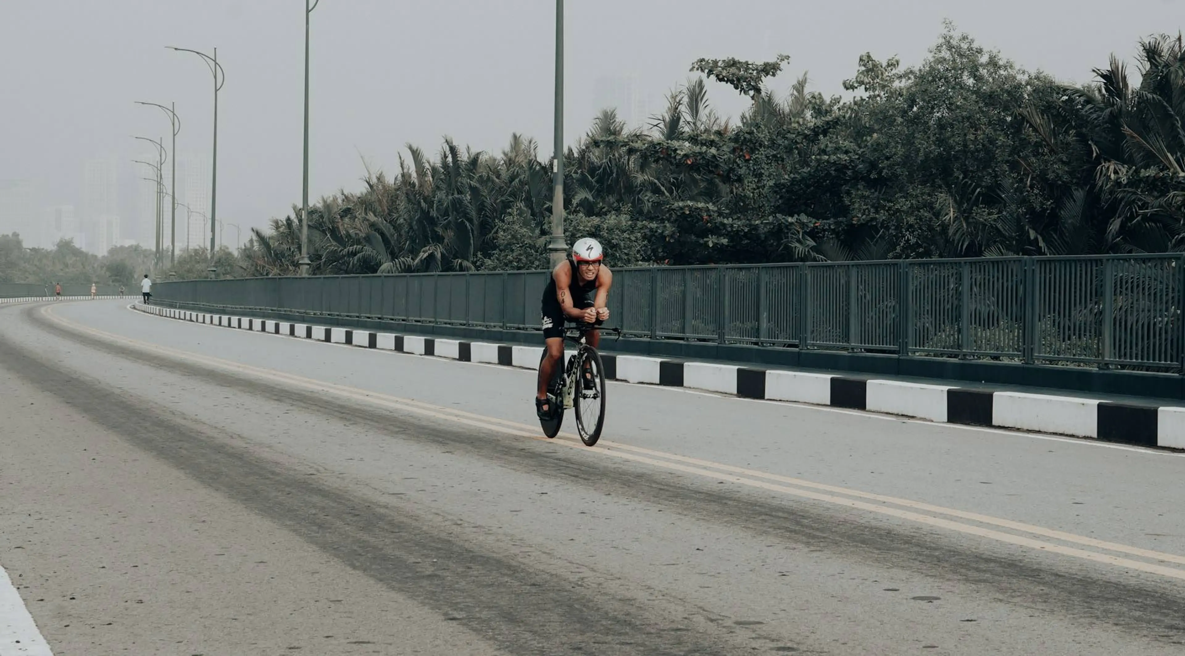 A Cyclist On His Daily Training